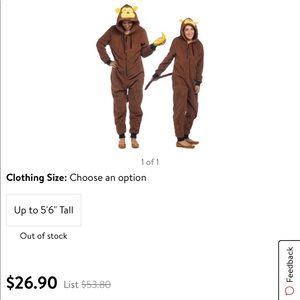 Unisex Monkey Costume